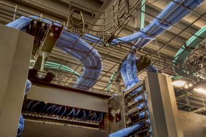 Overhead Cable Trays with Cat 5 Wires Security Camera systems - Falcon Security